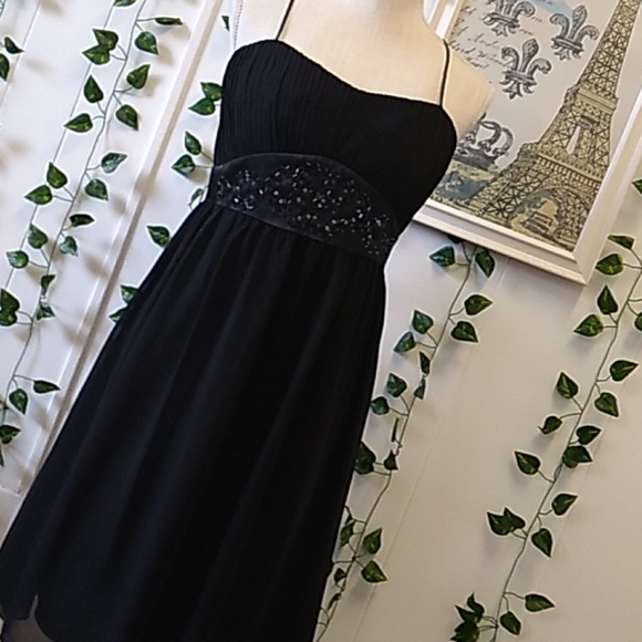 🦌🎄🎁 JONES WEAR BLACK CHIFFON COCKTAIL 🍹DRESS SZ 16 - Picture 2 of 13